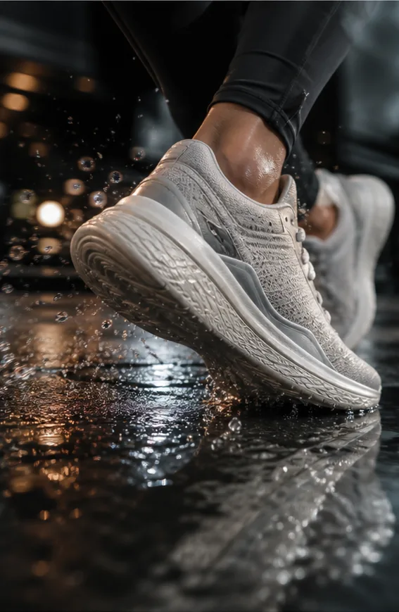 AI footwear outdoor campaign ecommerce image